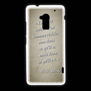 Coque HTC One Max Vraie valeur sepia Citation Oscar Wilde