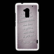 Coque HTC One Max Vraie valeur Violet Citation Oscar Wilde