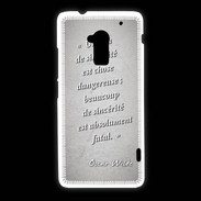 Coque HTC One Max Sincérité fatale Gris Citation Oscar Wilde