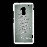 Coque HTC One Max Sincérité fatale Vert Citation Oscar Wilde