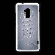Coque HTC One Max Ame nait Bleu Citation Oscar Wilde