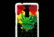 Coque HTC One Max Feuille de cannabis et cœur Rasta