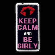 Coque HTC One Max Keep Calm Girly Noir