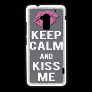 Coque HTC One Max Keep Calm Kiss me Gris