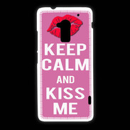 Coque HTC One Max Keep Calm Kiss me Rose
