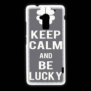 Coque HTC One Max Keep Calm Be lucky Gris