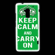 Coque HTC One Max Keep Calm Carry on Vert