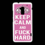 Coque HTC One Max Keep Calm Fuck hard Rose