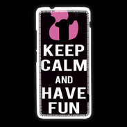 Coque HTC One Max Keep Calm Have fun Noir