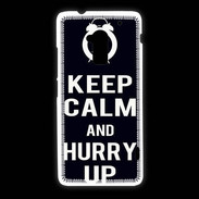 Coque HTC One Max Keep Calm Hurry up Noir