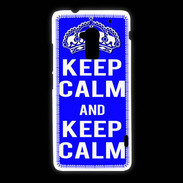 Coque HTC One Max Keep Calm Bleu