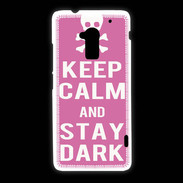Coque HTC One Max Keep Calm Stay dark Rose