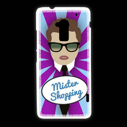 Coque HTC One Max Mister Shopping Chatain