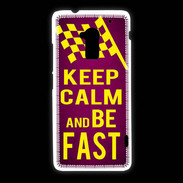 Coque HTC One Max Keep Calm and Be Fast Rose