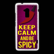 Coque HTC One Max Keep Calm and Be Spicy Rose