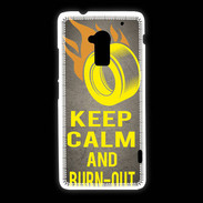Coque HTC One Max Keep Calm and Burn Out Gris
