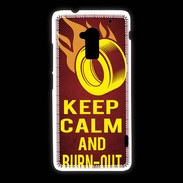 Coque HTC One Max Keep Calm and Burn Out Rouge