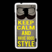 Coque HTC One Max Keep Calm and Have a good Style Gris