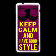 Coque HTC One Max Keep Calm and Have a good Style Rose