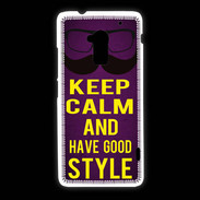 Coque HTC One Max Keep Calm and Have a good Style Violet