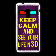 Coque HTC One Max Keep Calm and See your life 3D Violet