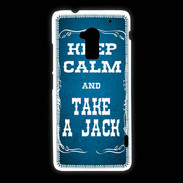 Coque HTC One Max Keep Calm and Take Jack Bleu