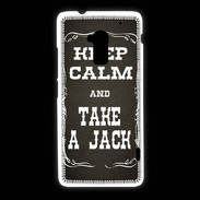 Coque HTC One Max Keep Calm and Take Jack Gris