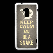 Coque HTC One Max Keep Calm and Be a Snake Gris