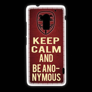Coque HTC One Max Keep Calm and Be Anonymous Rouge