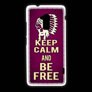 Coque HTC One Max Keep Calm and Be Free Rose