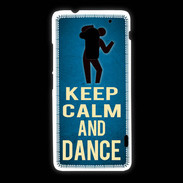 Coque HTC One Max Keep Calm and Dance Bleu