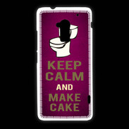 Coque HTC One Max Keep Calm and Make cake Rose
