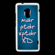Coque HTC One Max LOL MDR bleu ZG
