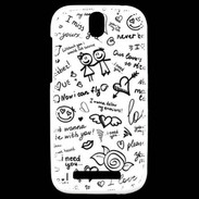 Coque HTC One SV Mélange de mots