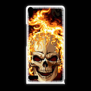 Coque Huawei Ascend P6 Tête de mort en flamme 5