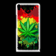 Coque Huawei Ascend P6 Feuille de cannabis et cœur Rasta