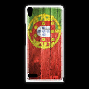 Coque Huawei Ascend P6 Drapeau Portugal imitation bois
