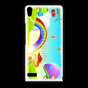 Coque Huawei Ascend P6 Cartoon nature et arc en ciel