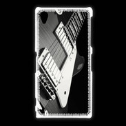 Coque Sony Xpéria Z1 Guitare en noir et blanc
