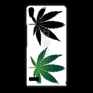 Coque Huawei Ascend P6 Double feuilles de cannabis