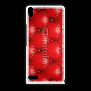 Coque Huawei Ascend P6 Capitonnage cuir rouge