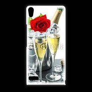 Coque Huawei Ascend P6 Champagne et rose rouge