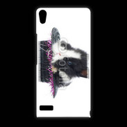 Coque Huawei Ascend P6 Lapin noir et blanc dans un chapeau