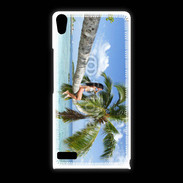 Coque Huawei Ascend P6 Palmier et charme sur la plage