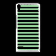 Coque Huawei Ascend P6 rayures vert d'eau et noires