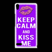 Coque Huawei Ascend P6 Keep Calm Kiss me Violet