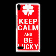 Coque Huawei Ascend P6 Keep Calm Be Lucky Rouge