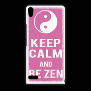 Coque Huawei Ascend P6 Keep Calm Be Zen Rose