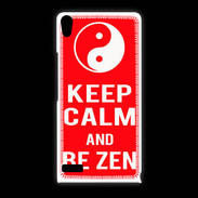 Coque Huawei Ascend P6 Keep Calm Be Zen Rouge