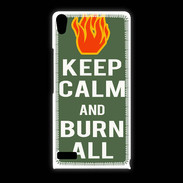 Coque Huawei Ascend P6 Keep Calm Burn Kaki